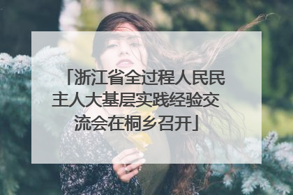浙江省全过程人民民主人大基层实践经验交流会在桐乡召开