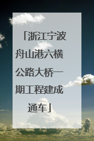浙江宁波舟山港六横公路大桥一期工程建成通车