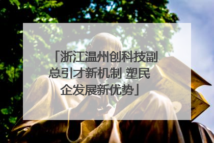 浙江温州创科技副总引才新机制 塑民企发展新优势