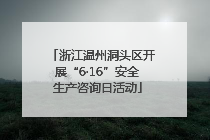 浙江温州洞头区开展“6·16”安全生产咨询日活动
