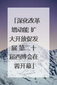 深化改革增动能 扩大开放促发展 第二十届西博会在蓉开幕