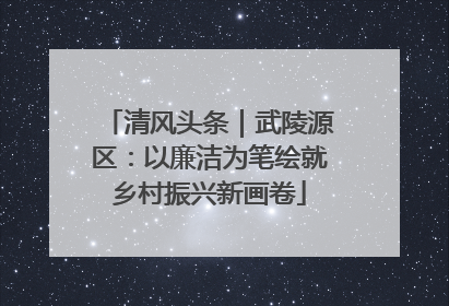 清风头条｜武陵源区：以廉洁为笔绘就乡村振兴新画卷