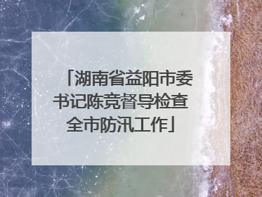 湖南省益阳市委书记陈竞督导检查全市防汛工作