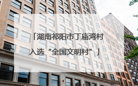 湖南祁阳市丁庙湾村入选“全国文明村”