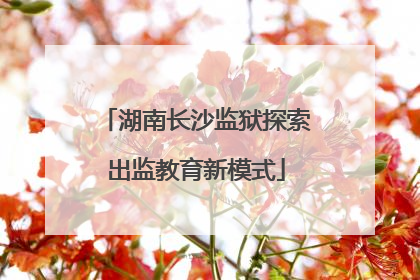 湖南长沙监狱探索出监教育新模式