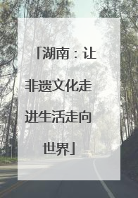 湖南：让非遗文化走进生活走向世界
