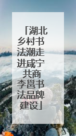 湖北乡村书法潮走进咸宁 共商李邕书法品牌建设