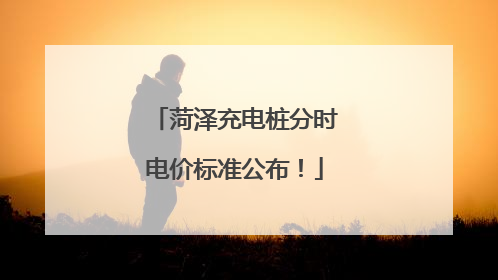 菏泽充电桩分时电价标准公布！