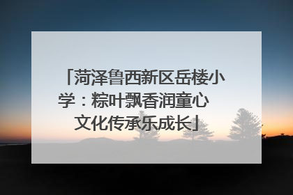 菏泽鲁西新区岳楼小学：粽叶飘香润童心 文化传承乐成长