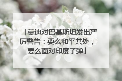 莫迪对巴基斯坦发出严厉警告：要么和平共处，要么面对印度子弹