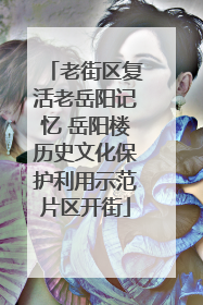 老街区复活老岳阳记忆 岳阳楼历史文化保护利用示范片区开街