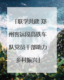 联学共建 郑州客运段高铁车队党员干部助力乡村振兴