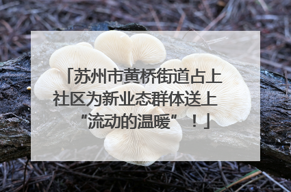 苏州市黄桥街道占上社区为新业态群体送上“流动的温暖”！