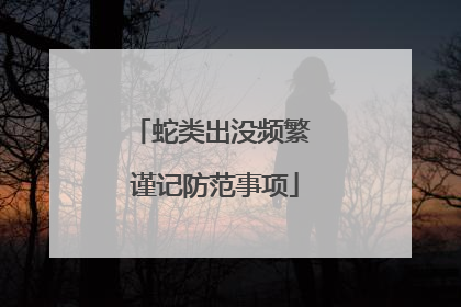 蛇类出没频繁 谨记防范事项
