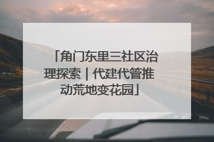 角门东里三社区治理探索｜代建代管推动荒地变花园
