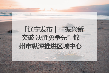 辽宁发布｜“振兴新突破 决胜勇争先”锦州市纵深推进区域中心城市建设 打造高质量发展新增长极