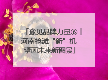 豫见品牌力量⑥丨河南抢滩“新”机 擘画未来新图景
