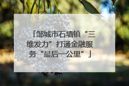 邹城市石墙镇“三维发力”打通金融服务“最后一公里”