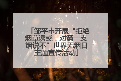 邹平市开展“拒绝烟草诱惑，对第一支烟说不”世界无烟日主题宣传活动
