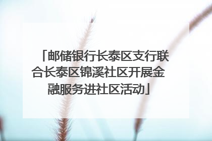 邮储银行长泰区支行联合长泰区锦溪社区开展金融服务进社区活动