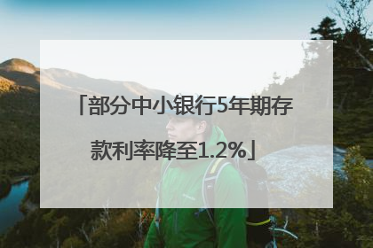 部分中小银行5年期存款利率降至1.2%
