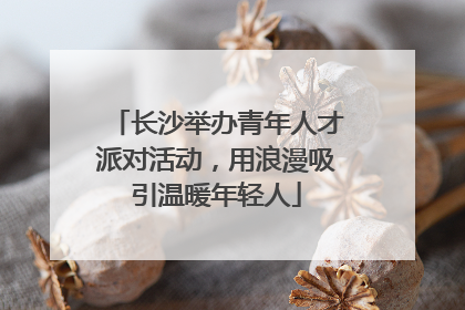 长沙举办青年人才派对活动，用浪漫吸引温暖年轻人