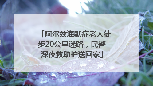 阿尔兹海默症老人徒步20公里迷路，民警深夜救助护送回家