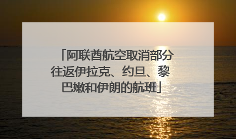 阿联酋航空取消部分往返伊拉克、约旦、黎巴嫩和伊朗的航班