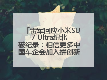 雷军回应小米SU7 Ultra纽北破纪录：相信更多中国车企会加入拼创新的“赛道”