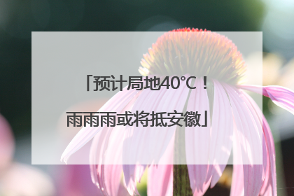 预计局地40℃！雨雨雨或将抵安徽