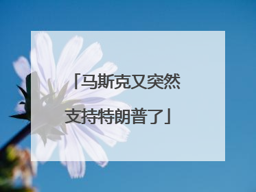 马斯克又突然支持特朗普了