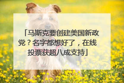 马斯克要创建美国新政党？名字都想好了，在线投票获超八成支持