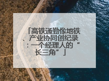 高铁通勤像地铁、产业协同创纪录：一个经理人的“长三角”