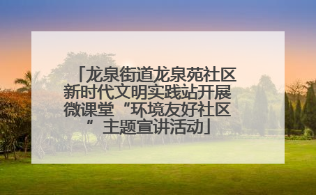 龙泉街道龙泉苑社区新时代文明实践站开展微课堂“环境友好社区”主题宣讲活动
