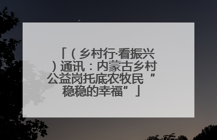 （乡村行·看振兴）通讯：内蒙古乡村公益岗托底农牧民“稳稳的幸福”