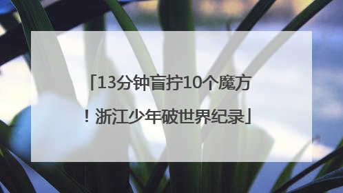 13分钟盲拧10个魔方！浙江少年破世界纪录