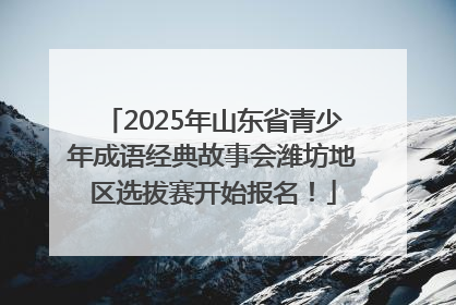2025年山东省青少年成语经典故事会潍坊地区选拔赛开始报名！
