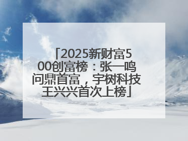2025新财富500创富榜：张一鸣问鼎首富，宇树科技王兴兴首次上榜