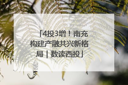 4投3增！南充构建产融共兴新格局｜数读西投