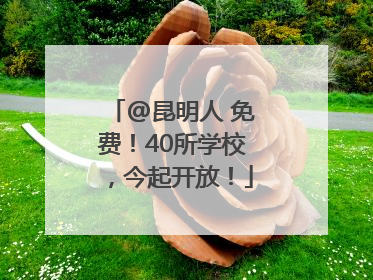 @昆明人 免费！40所学校，今起开放！