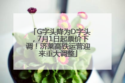 G字头降为D字头，7月1日起票价下调！济莱高铁运营迎来重大调整